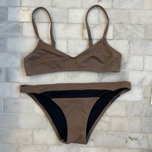 Solid and Striped Bikini Swimsuit